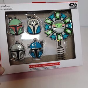 Hallmark Star Wars: The Mandalorian  5" Mini Christmas Tree ornaments and topper